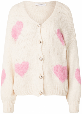 ZABAIONE Kardigán 'Ma44rliaa'  ružová / šedobiela