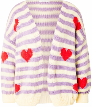 Hailys Kardigán 'Ka44rena'  svetložltá / svetlofialová / červená