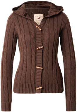 HOLLISTER Kardigán  tmavohnedá