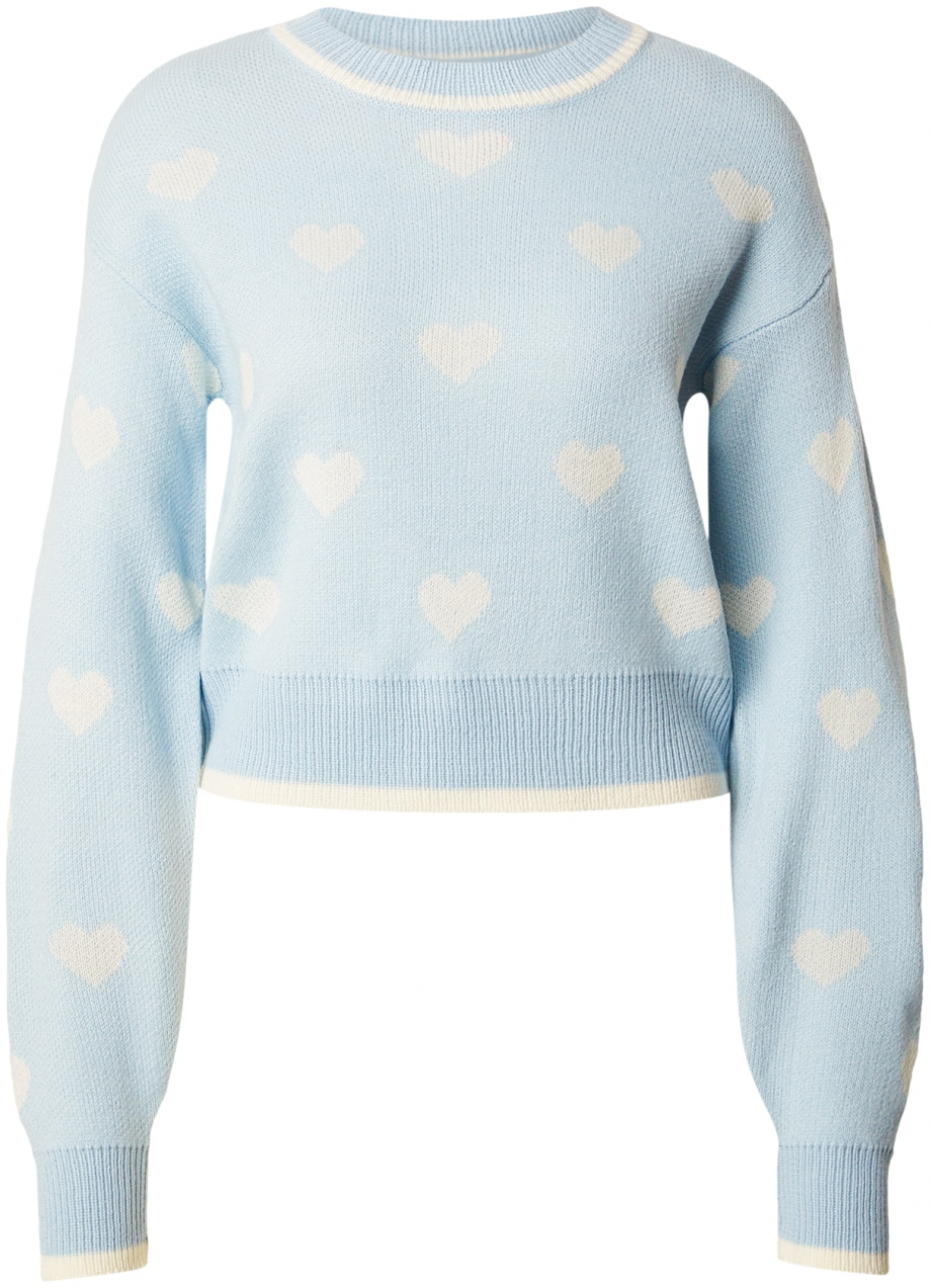 JDY Sveter 'JDYRomance'  pastelovo modrá / biela