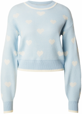 JDY Sveter 'JDYRomance'  pastelovo modrá / biela