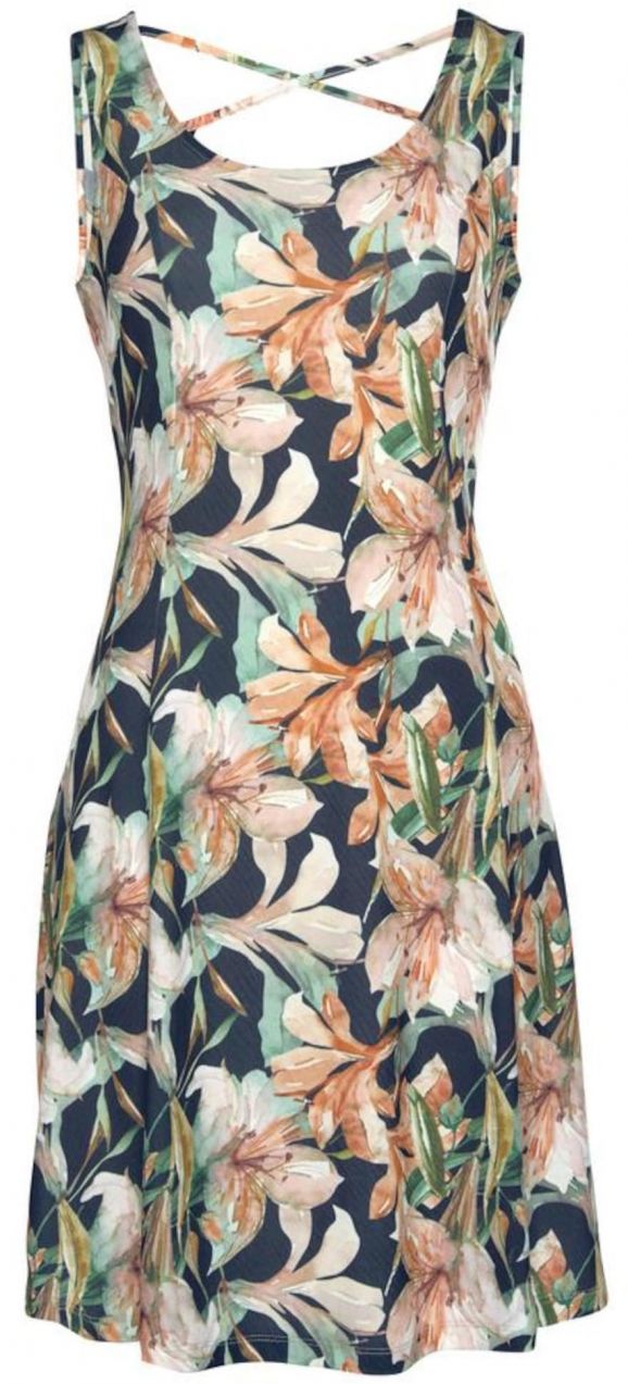 LASCANA Šaty  námornícka modrá / pastelovo zelená / tmavooranžová / ružová
