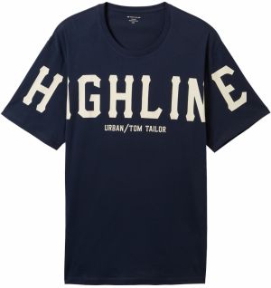 TOM TAILOR Men + Tričko  krémová / tmavomodrá
