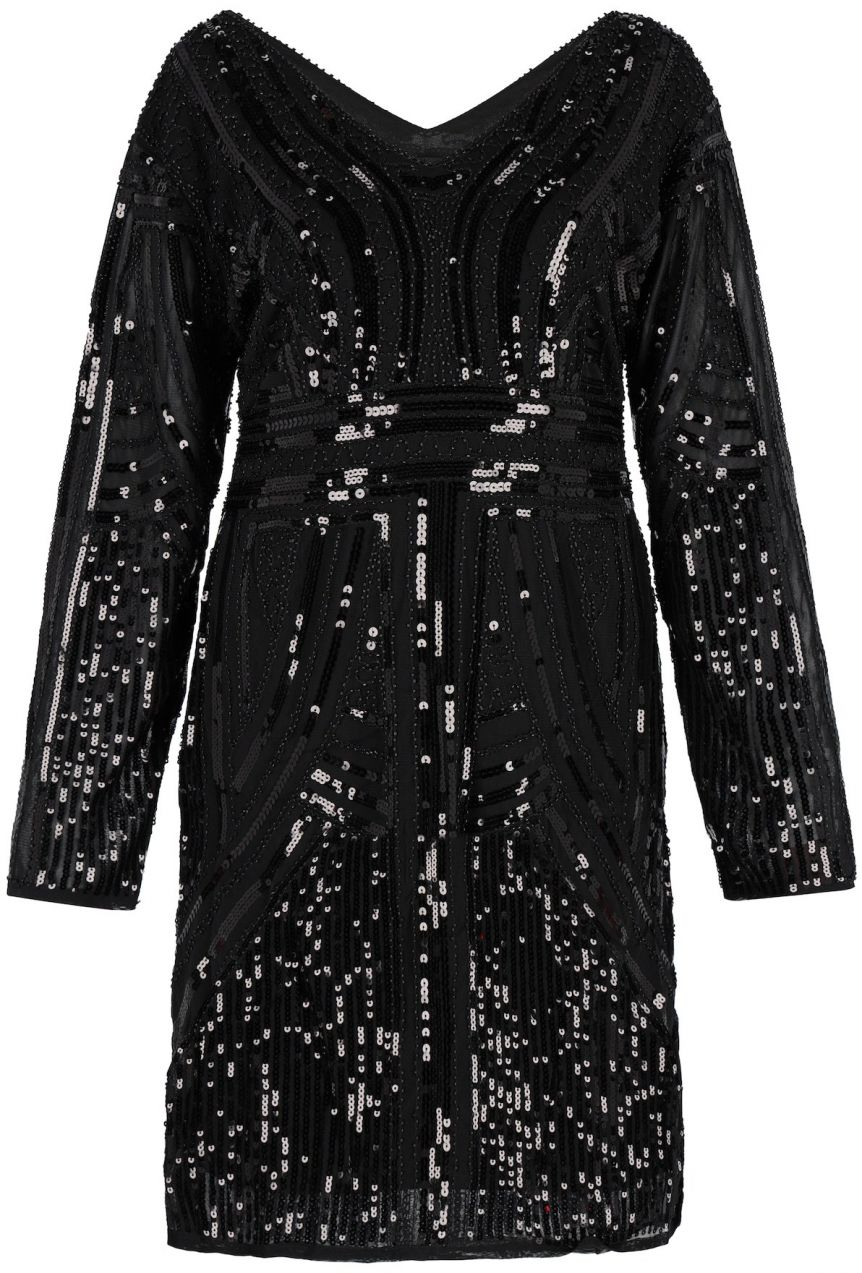 NAEMI Kokteilové šaty  čierna