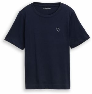 TOM TAILOR Tričko  tmavomodrá / biela