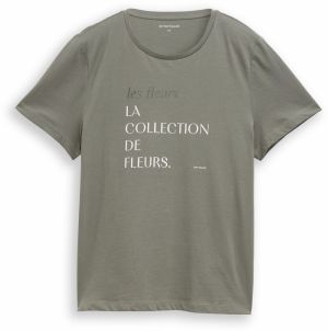 TOM TAILOR Tričko  kaki / biela