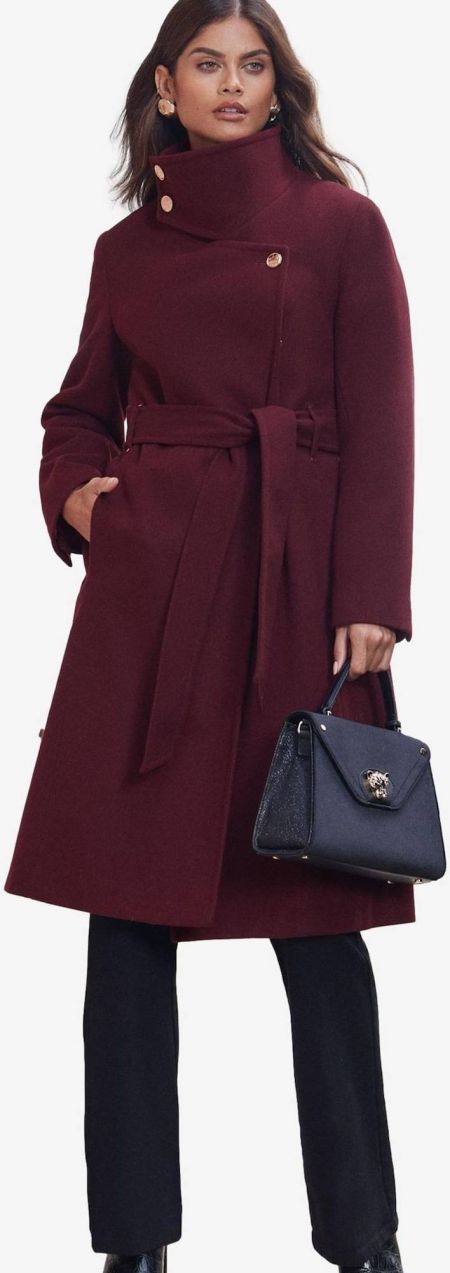 Lipsy Prechodný kabát  farba lesného ovocia