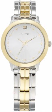 GUESS Analógové hodinky 'CHELSEA'  zlatá / strieborná / biela