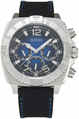 GUESS Analógové hodinky 'TRACTION'  tmavomodrá / čierna / strieborná