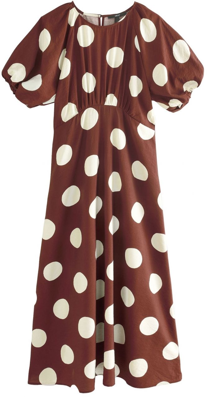 Next Šaty  hnedá / biela ako vlna