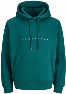 JACK & JONES Mikina 'JJESTAR'  smaragdová / biela