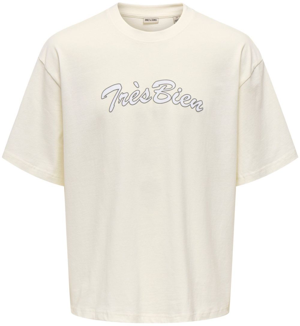 Only & Sons Tričko 'ONSMALIK'  čierna / biela ako vlna / prírodná biela