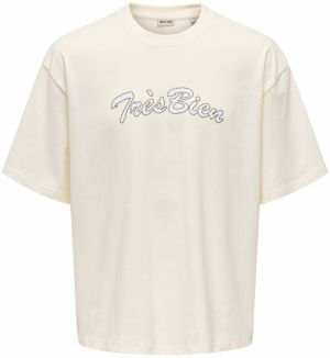 Only & Sons Tričko 'ONSMALIK'  čierna / biela ako vlna / prírodná biela