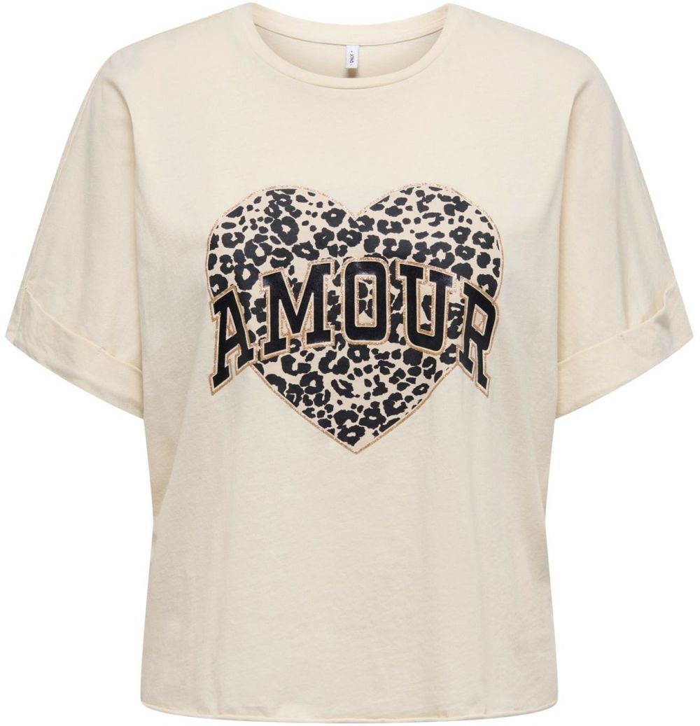 ONLY Tričko 'ONLLUCY'  nebielená / zlatá / čierna