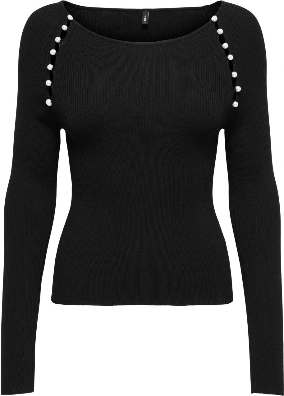 ONLY Sveter 'ONLMEDDI'  čierna / perlovo biela