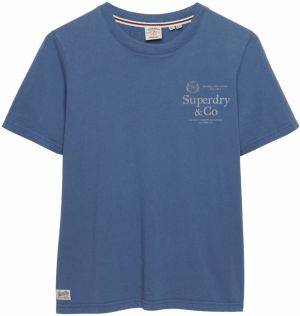 Superdry Tričko  modrosivá / biela
