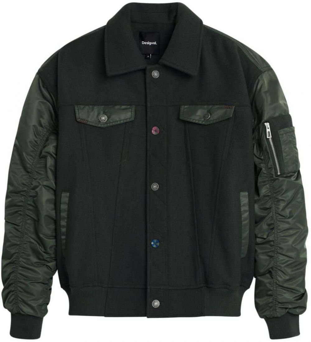 Desigual Prechodná bunda  kaki / tmavozelená