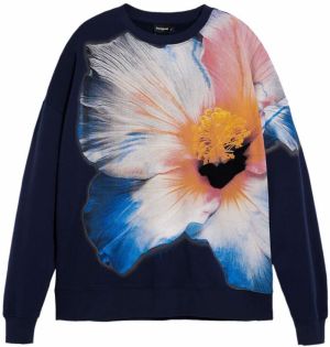 Desigual Mikina  námornícka modrá / azúrová / oranžová / malinová