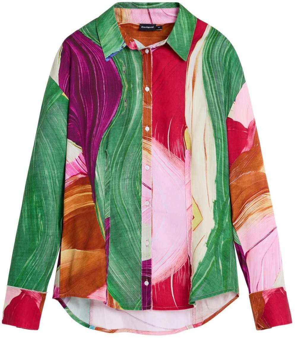 Desigual Blúzka  koňaková / smaragdová / fuksia / karmínovo červená
