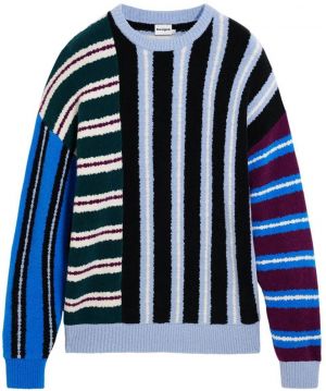 Desigual Sveter  kobaltovomodrá / svetlomodrá / vínovo červená / čierna