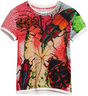 Desigual Tričko  šafránová / limetová / karmínovo červená / čierna