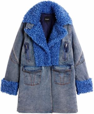 Desigual Zimný kabát  kobaltovomodrá / modrá denim