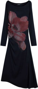 Desigual Šaty  grenadínová / čierna / vaječná škrupina