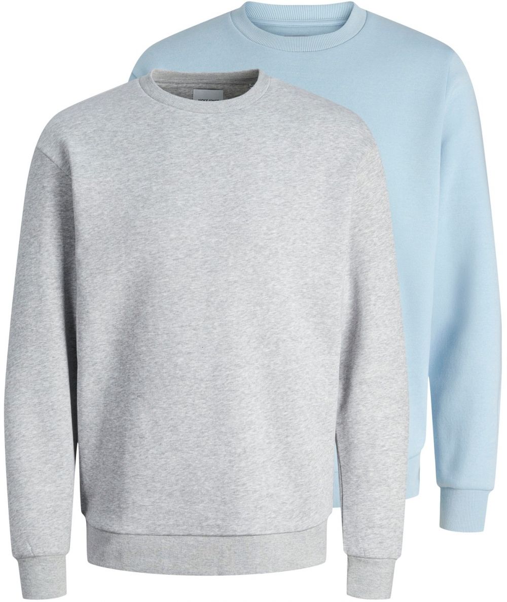 JACK & JONES Mikina 'JJEBRADLEY'  svetlomodrá / sivá melírovaná