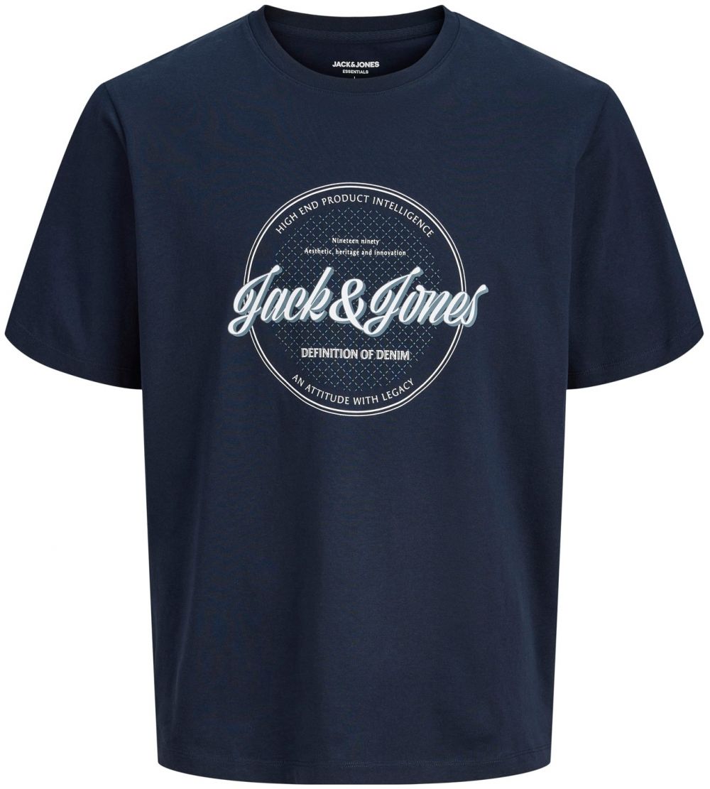 JACK & JONES Tričko 'JJEDover'  tmavomodrá / biela