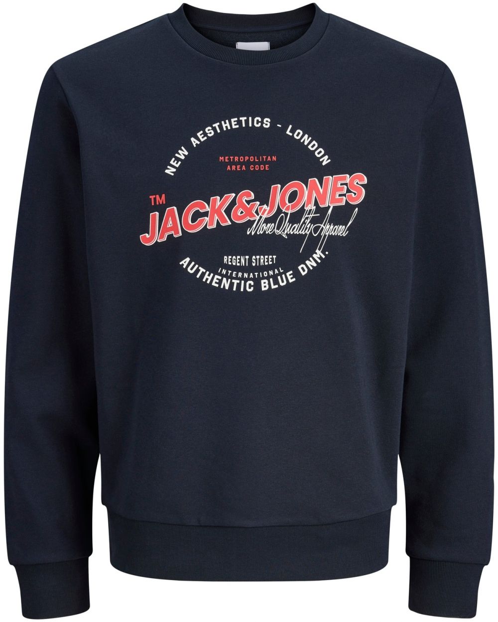 JACK & JONES Mikina  tmavomodrá / červená / biela