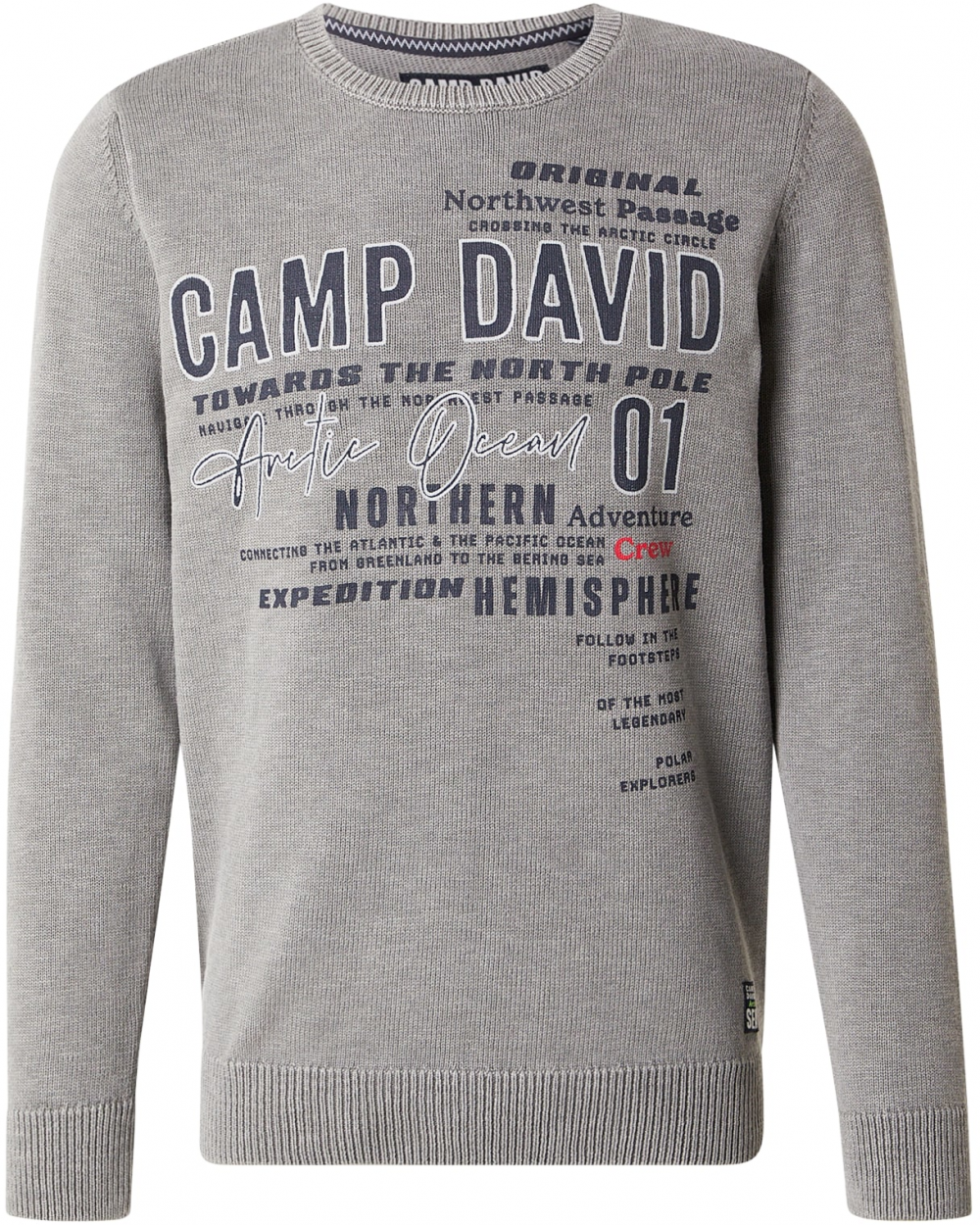 CAMP DAVID Sveter  sivá / tmavosivá / biela