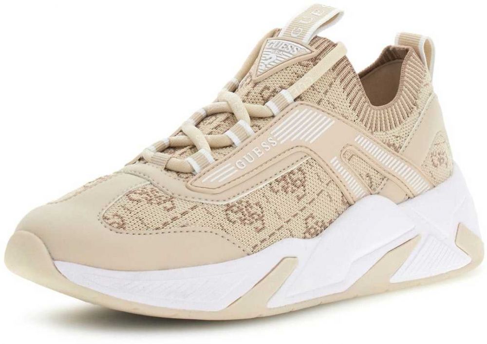 GUESS Nízke tenisky 'GENGA'  béžová / hnedá / biela