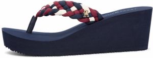 TOMMY HILFIGER Žabky  námornícka modrá / bordová / biela