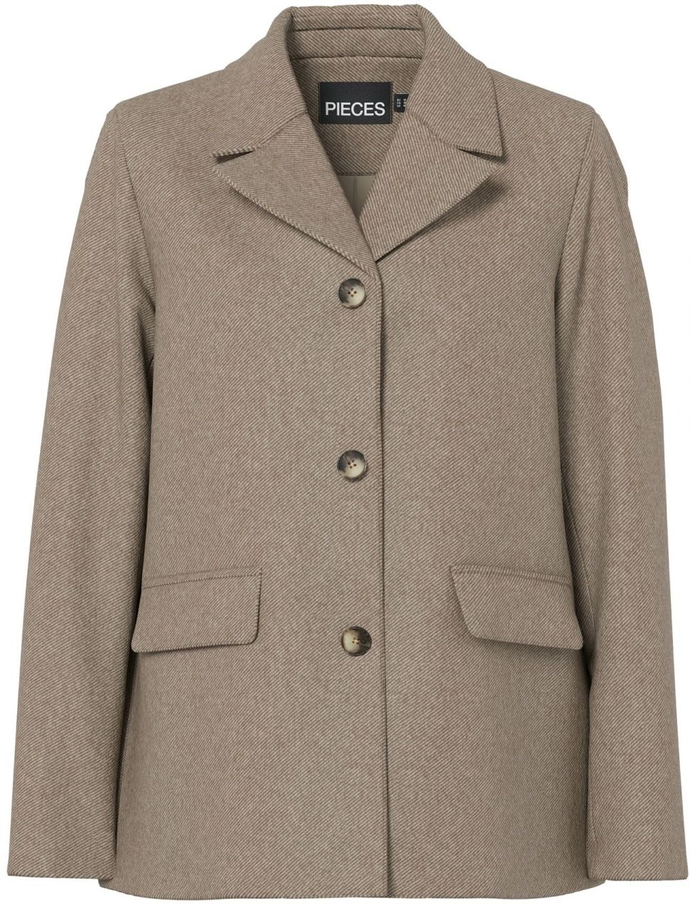 PIECES Prechodná bunda 'PCBianka'  tmavošedá / šedobiela