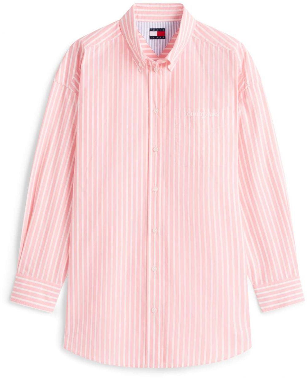 Tommy Jeans Blúzka  ružová / biela