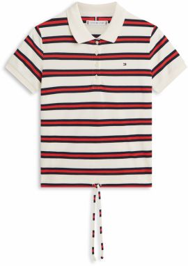 TOMMY HILFIGER Tričko  červená / čierna / biela