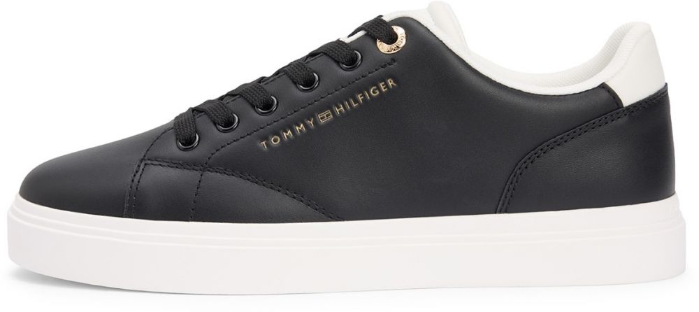 TOMMY HILFIGER Nízke tenisky  zlatá / čierna / biela