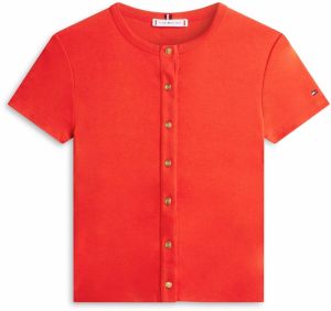 TOMMY HILFIGER Kardigán  námornícka modrá / oranžová / červená / biela