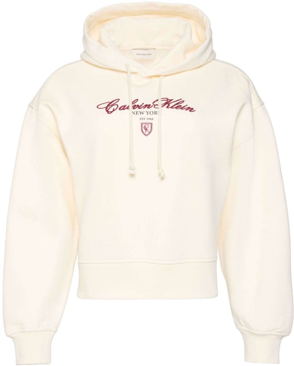 Calvin Klein Jeans Mikina  slonová kosť / vínovo červená / čierna