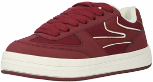 Bershka Nízke tenisky  tmavočervená / biela