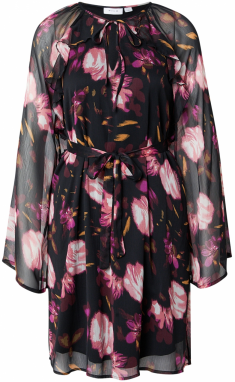 VILA Šaty  kaki / fialová / ružová / čierna