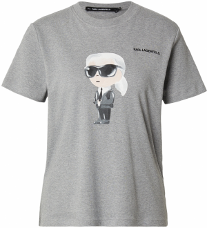 Karl Lagerfeld Tričko  svetlosivá / sivá melírovaná / čierna / prírodná biela