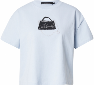 Karl Lagerfeld Tričko  pastelovo modrá / čierna