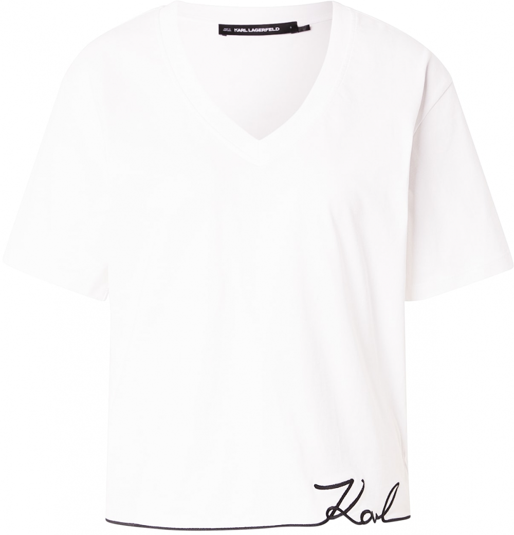 Karl Lagerfeld Tričko  čierna / biela
