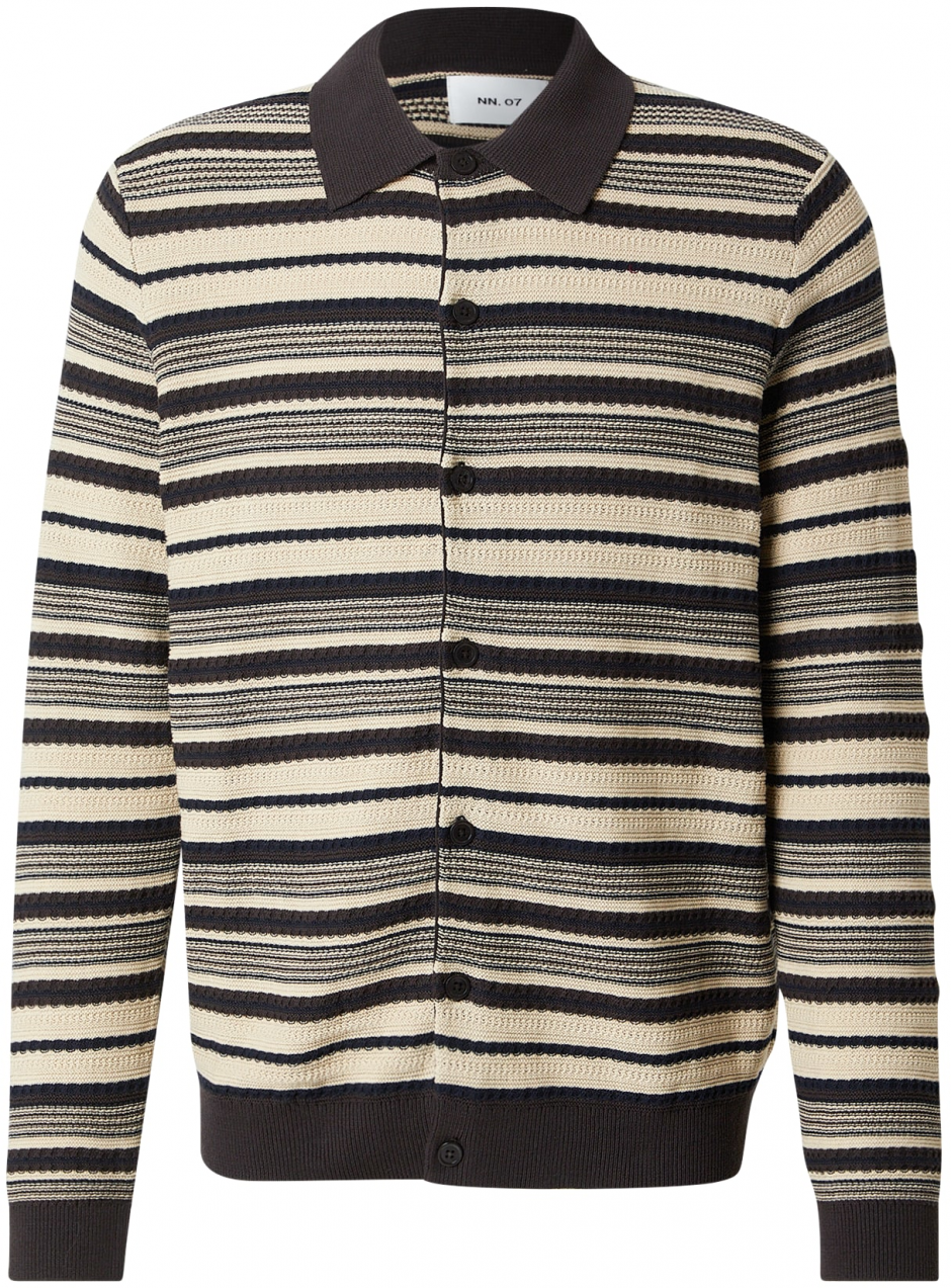 NN07 Kardigán 'Nolan'  béžová / námornícka modrá / tmavohnedá