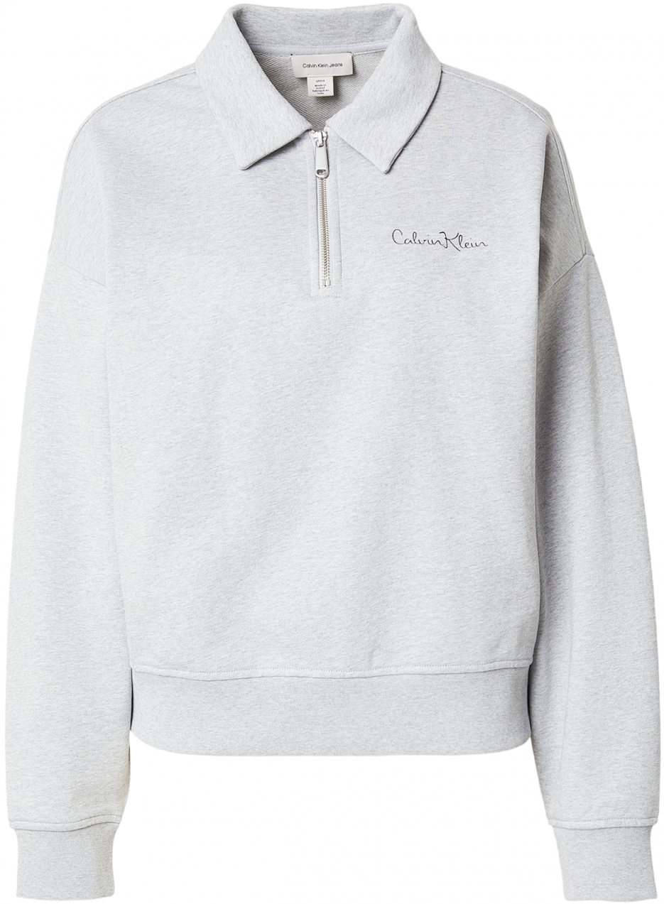 Calvin Klein Jeans Mikina  sivá melírovaná / čierna