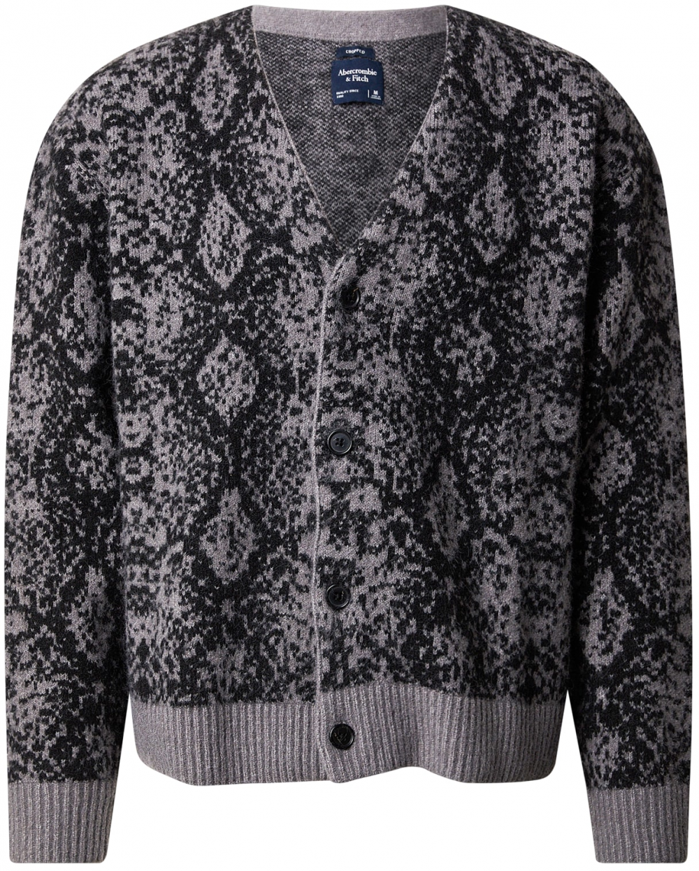 Abercrombie & Fitch Kardigán  sivá melírovaná / čierna