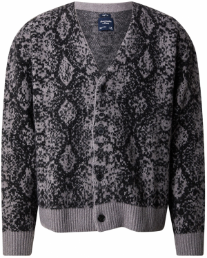 Abercrombie & Fitch Kardigán  sivá melírovaná / čierna