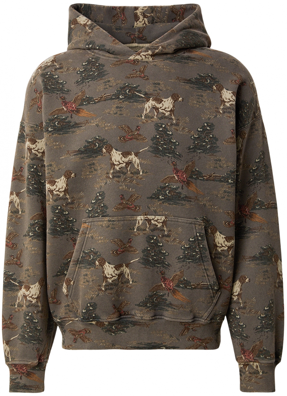 Abercrombie & Fitch Mikina 'ESSENTIAL'  hnedá / kaki / jedľová / šedobiela