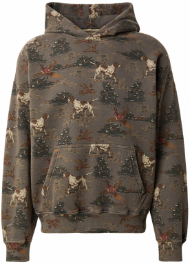 Abercrombie & Fitch Mikina 'ESSENTIAL'  hnedá / kaki / jedľová / šedobiela